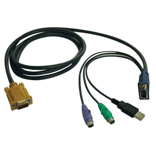 Tripp Lite P778-015 KVM Switch USB/PS2 Combo Cable 15ft for B020-U08/U16 & B022-U16