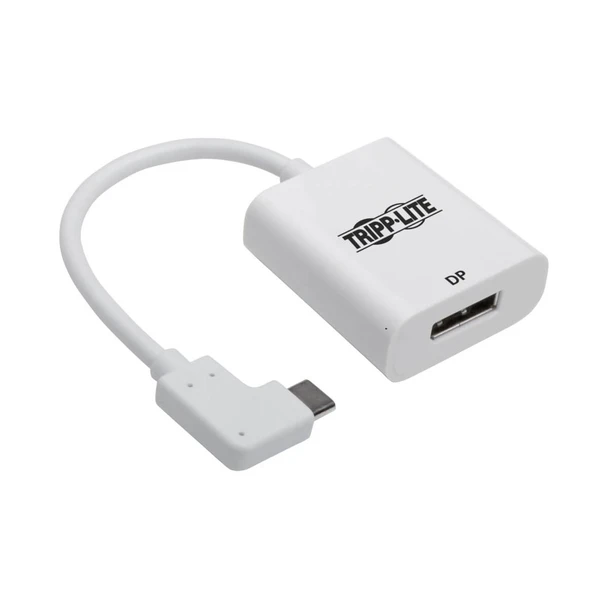 Tripp Lite U444-06N-DP-RA Right-Angle USB C to DisplayPort 4K Adapter Cable M/F White 6in