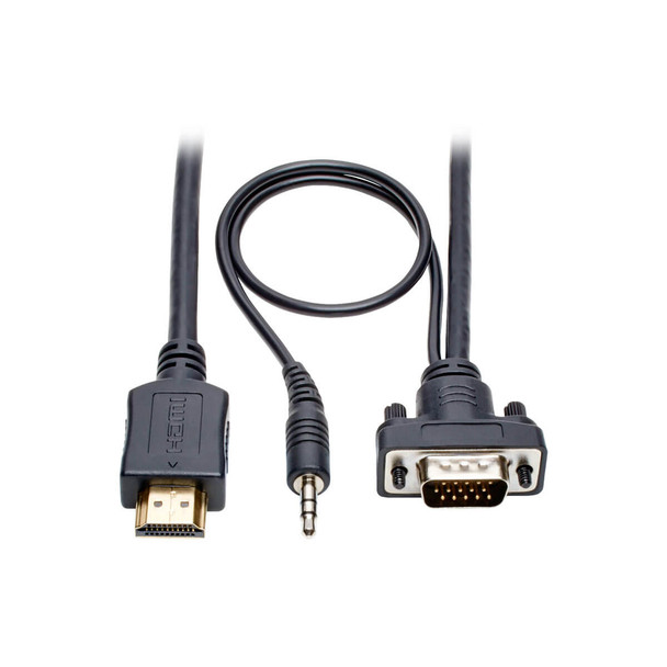Tripp Lite P566-003-VGA-A HDMI to VGA Adapter Converter Cable Active + 3.5mm M/M 1080p 3ft