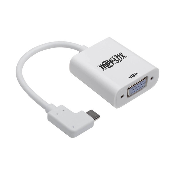 Tripp Lite U444-06N-VGA-RA Right-Angle USB C to VGA Adapter Cable USB-C M/F White 1080p 6in