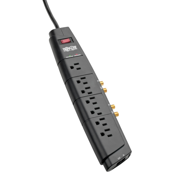 Tripp Lite HT706TSAT Home Theater Surge Protector Strip 7 Outlet RJ11 Coax 6ft Cord