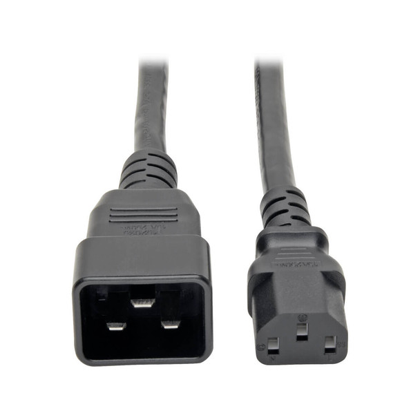 Tripp Lite P032-002-2C13 2ft AC Power Splitter Cable 14AWG 15A 100V-250V C20 to 2x C13 2'