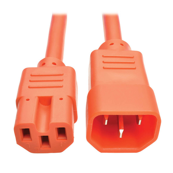 Tripp Lite P018-006-AOR 6ft Heavy Duty Power Extension Cord 15A 14 AWG C14 C15 Orange 6'