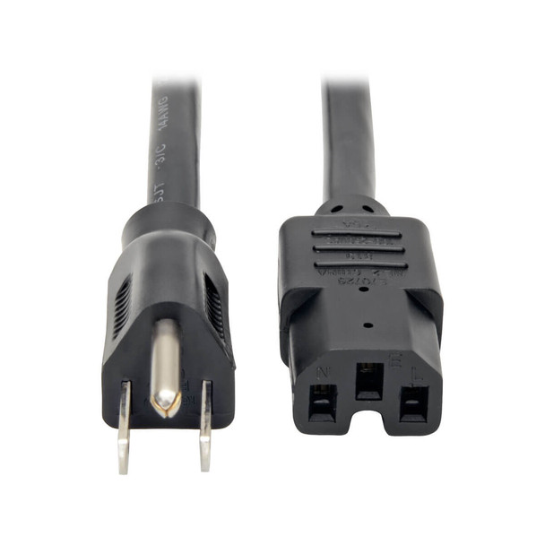 Tripp Lite P019-004 4ft Heavy Duty Power Cord 14AWG 15A 100V - 250V 5-15P TO C15 4'