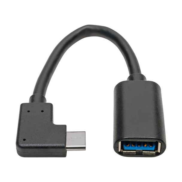 Tripp Lite U428-06N-F-CRA USB C to USB-A Cable Right Angle 3.1 5 Gbps USB Type C M/F 6in