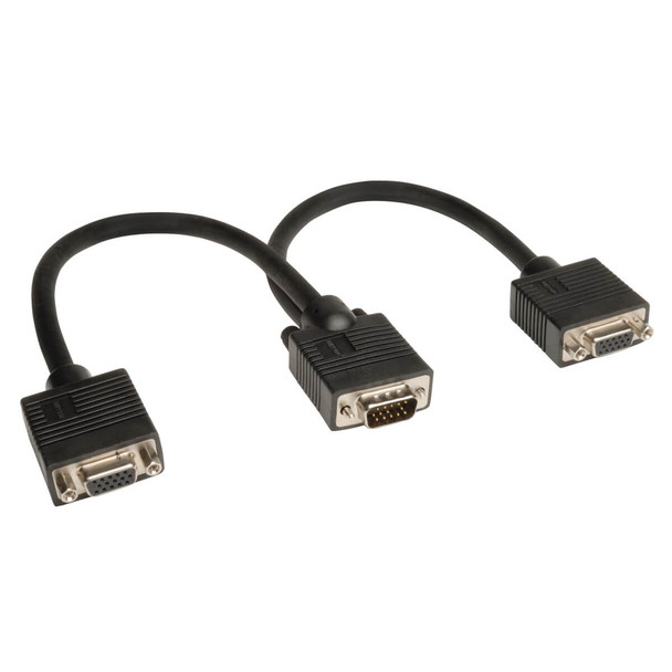Tripp Lite P516-001 1ft VGA / XVGA Monitor Y Splitter Cable HD15M / 2x HD15F 1'