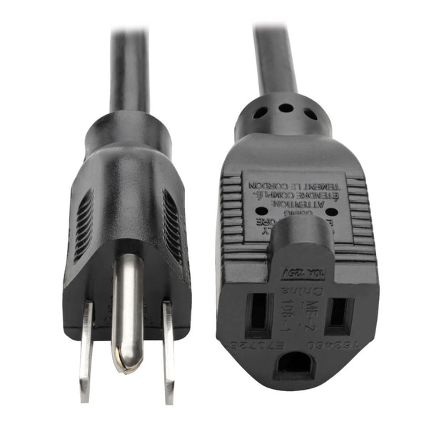Tripp Lite P022-015 15ft Power Extension Cord 18AWG 10A 120V 5-15R to 5-15P 15'
