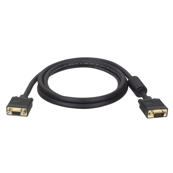 Tripp Lite P500-006 6ft SVGA / VGA Monitor Extension Gold Cable RGB Coax HD15 M/F 6'
