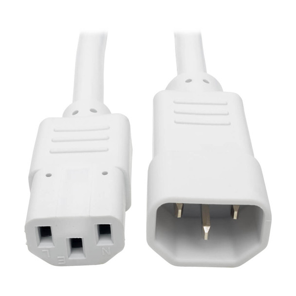 Tripp Lite P005-003-AWH 3ft Heavy Duty Power Extension Cord 15A 14 AWG C14 C13 White 3'