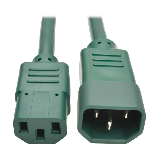 Tripp Lite P005-002-AGN 2ft Heavy Duty Power Extension Cord 15A 14 AWG C14 C13 Green 2'