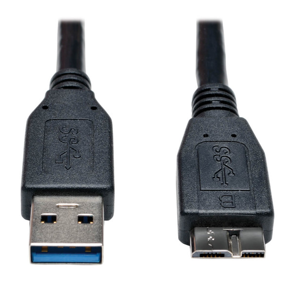 Tripp Lite U326-003-BK 3ft USB 3.0 SuperSpeed Device Cable A to Micro-B M/M Black 3'