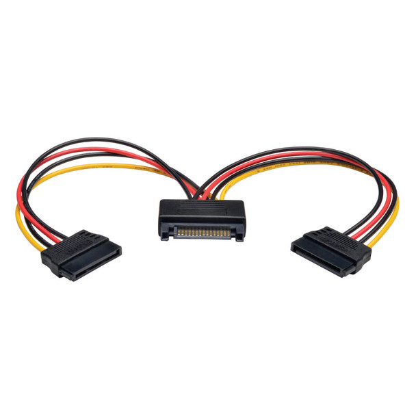 Tripp Lite P947-06N-2P15 15-Pin Serial ATA SATA Power Y Splitter Cable Adapter M/F 6 Inch