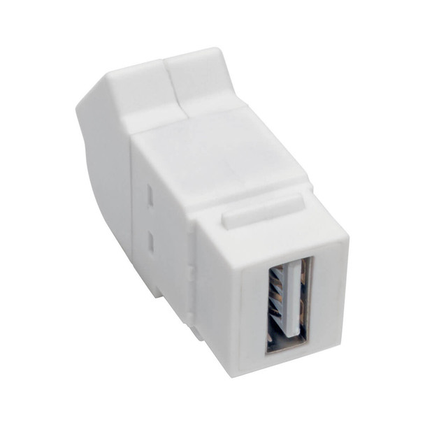 Tripp Lite U060-000-KPA-WH USB 2.0 Panel Mount Coupler Keystone Jack White F/F Angled
