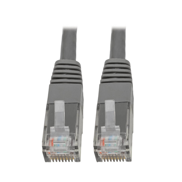 Tripp Lite N200-015-GY Cat6 Cat5e Gigabit Molded Patch Cable RJ45 M/M 550MHz Gray 15ft