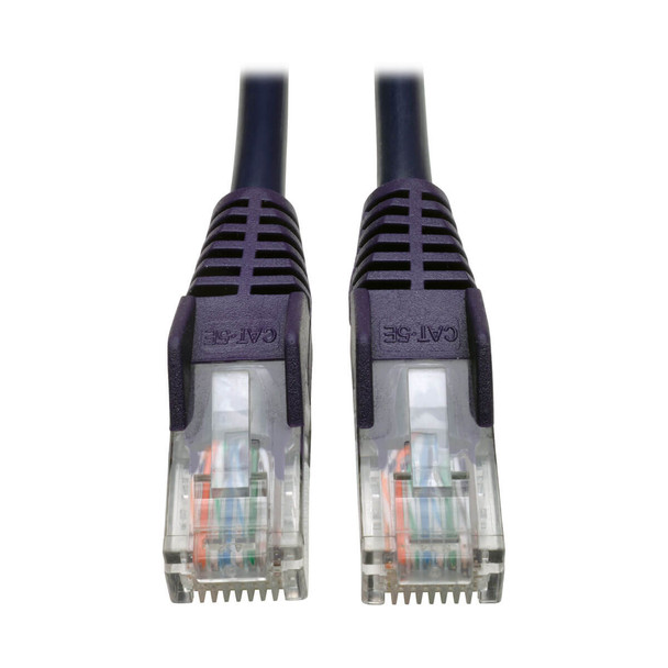 Tripp Lite N001-025-PU 25ft Cat5 Cat5e Snagless Molded Patch Cable UTP Purple RJ45 M/M