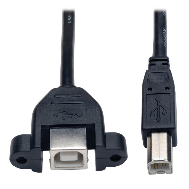 Tripp Lite U025-001-PM 1ft Panel Mount USB 2.0 Extension Cable USB B Male / Female 1'