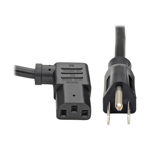 Tripp Lite P006-006-13RA 6ft Power Cord Adapter 18AWG 10A 125V 5-15P C13 Right Angle 6'