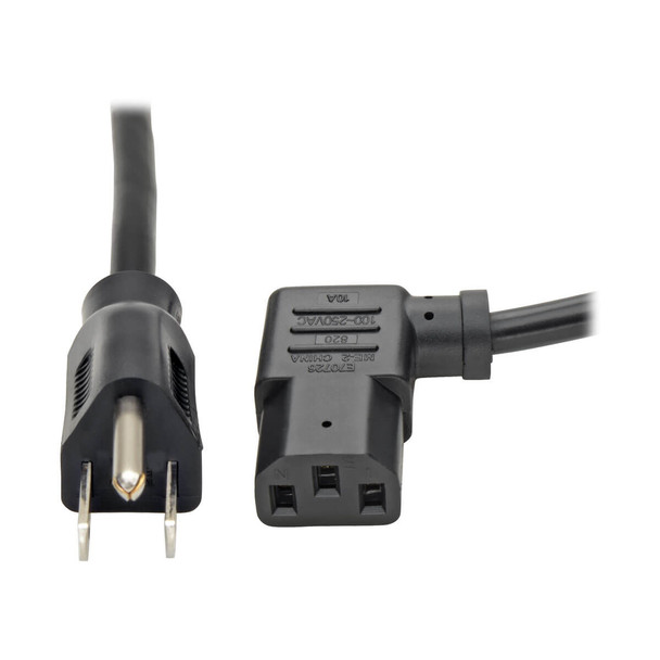 Tripp Lite P006-006-13LA 6ft Power Cord Adapter 18AWG 10A 125V 5-15P to C13 Left Angle 6'