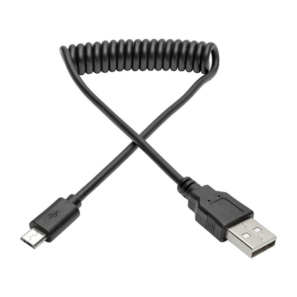 Tripp Lite U050-006-COIL 6ft USB 2.0 Hi-Speed A to Micro-B-USB Cable Coiled M/M 6'