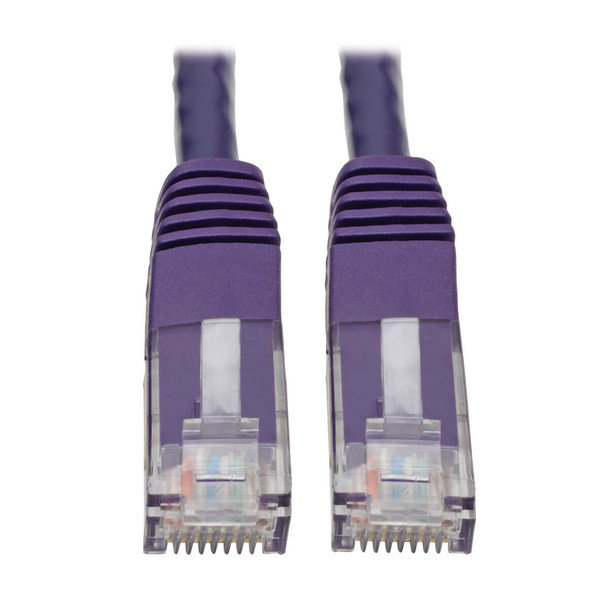 Tripp Lite N200-010-PU Cat6 Cat5e Gigabit Molded Patch Cable RJ45 M/M 550MHz Purple 10ft