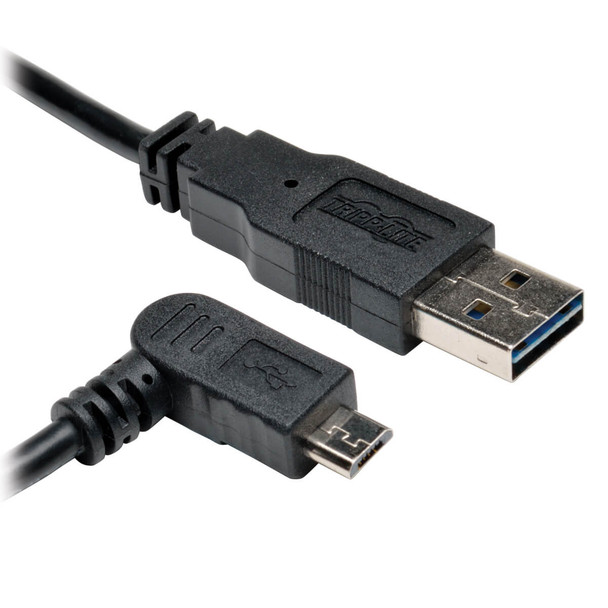Tripp Lite UR050-003-RAB 3ft USB 2.0 Universal Reversible Cable A to Right 5Pin Micro B