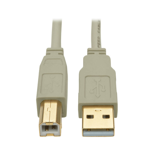 Tripp Lite U022-010-BE 10ft USB 2.0 Hi-Speed A/B Cable M/M 28/24 AWG 480 Mbps Beige 10'