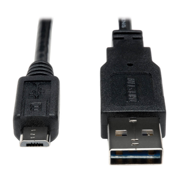 Tripp Lite UR050-001-24G USB 2.0 Reversible Charging Sync Cable 24AWG A to Micro B 1ft