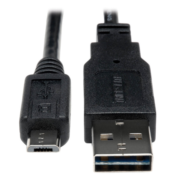 Tripp Lite UR050-001 1ft USB 2.0 Universal Reversible Cable A to 5Pin Micro B M/M 1'