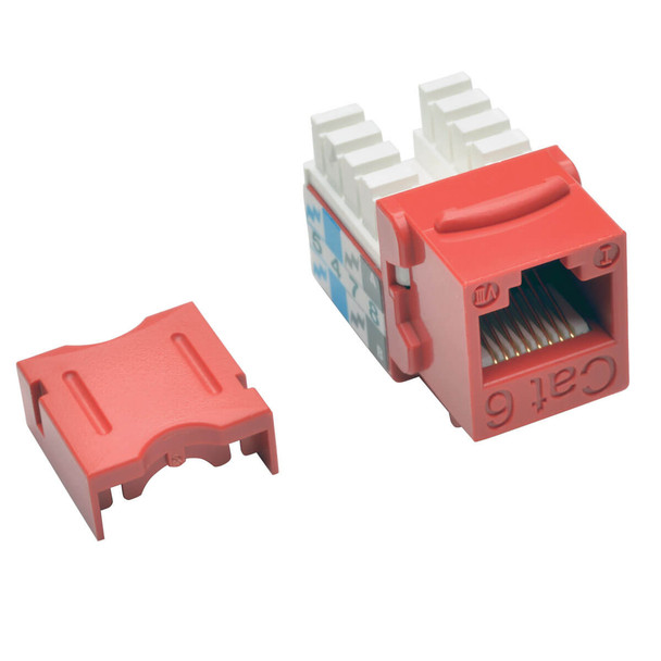 Tripp Lite N238-001-RD Cat6 Cat5e 110 Style Punch down Keystone Jack RJ45 Red TAA GSA