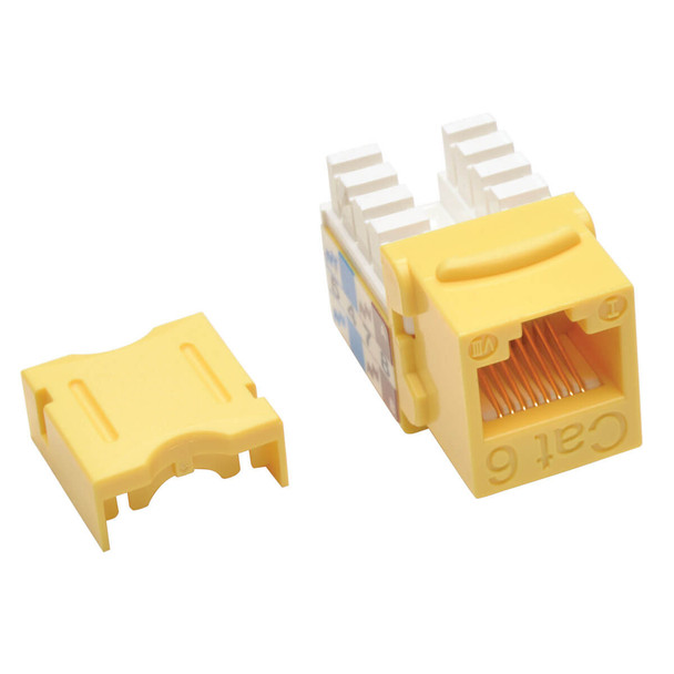 Tripp Lite N238-001-YW Cat6 Cat5e 110 Style Punch down Keystone Jack RJ45 Yellow TAA