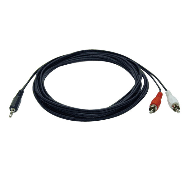 Tripp Lite P314-006 6ft Audio Y Splitter Adapter Cable 3.5mm Male / 2 RCA Male 6'