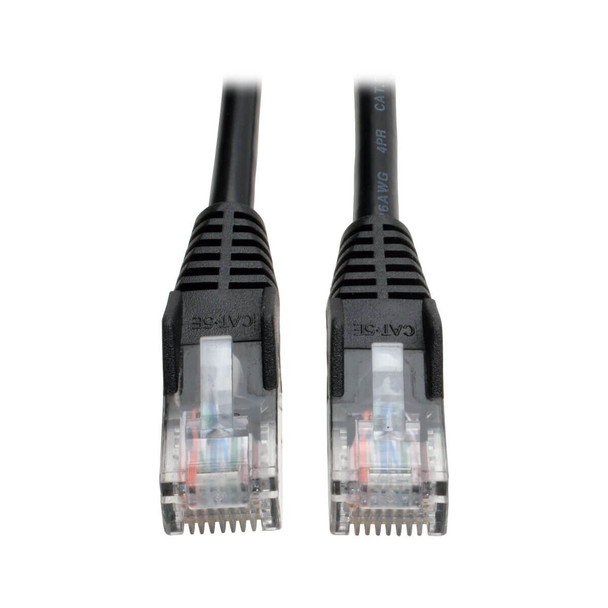 Tripp Lite N001-005-BK 5ft Cat5e / Cat5 350MHz Snagless Patch Cable RJ45 M/M Black 5'