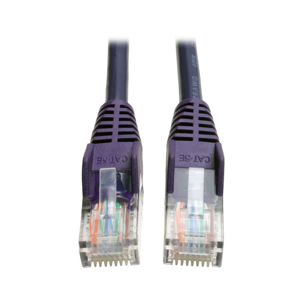 Tripp Lite N001-005-PU Cat5e Cat5 Snagless Molded Patch Cable RJ45 M/M Purple 5' 5ft
