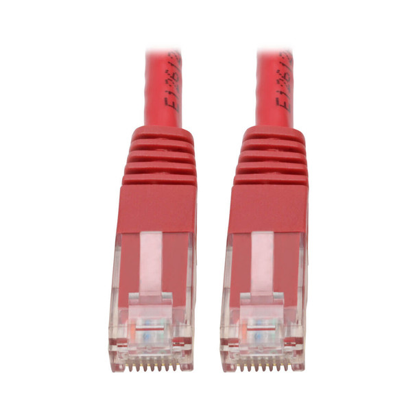 Tripp Lite N200-001-RD Cat6 Cat5e Gigabit Molded Patch Cable RJ45 M/M 550MHz Red 1ft
