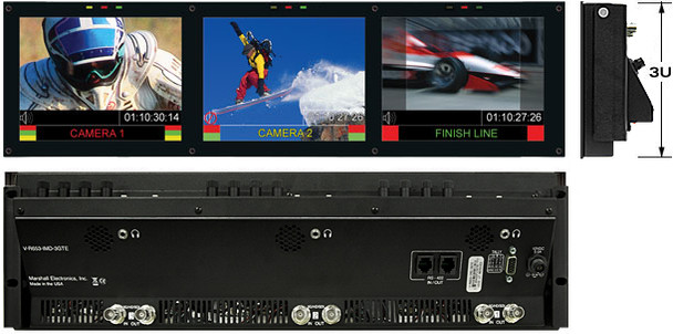 Marshall Electronics V-R653-IMD-3GTE Triple3G 6.5In Rack Mounted Monitor Set HDSDI/SDI (Replaces V-R653-IMD-TE)