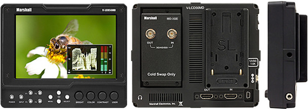 Marshall Electronics V-LCD56MD-3G 5.6In MD Camera Top Monitor with 3GSDI Module