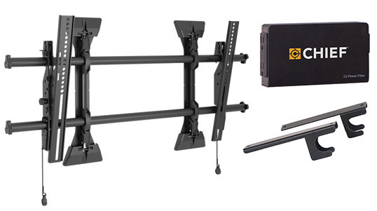 Chief KITLTM1PC1 Fusion Tilt Wall TV Mount with CAT5/Surge CPU Adapter & Power Filter Kit
