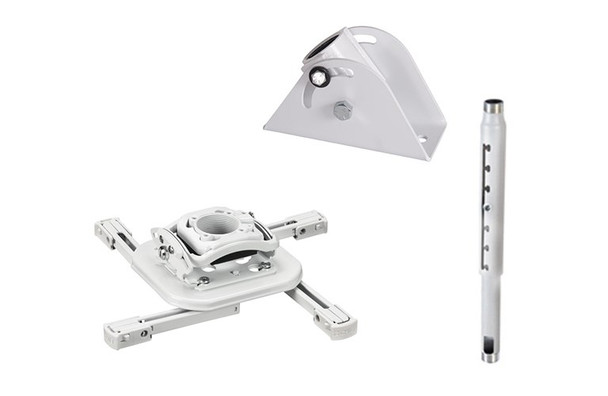 Chief KITMA018024W Chief Projector Ceiling Mount Kit with Universal Mount, 18-24" Adjustable Extension and Angled Ceiling Plate (White)"