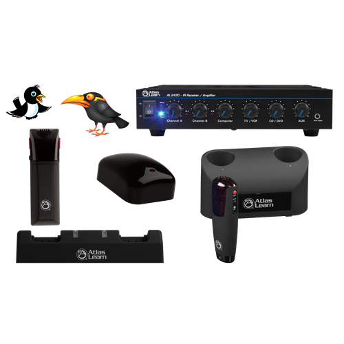 Atlas FLOCK2-1 Learn Single AL-MAGPIE and AL-MYNA Wireless Mics and Single IR Dome Kit