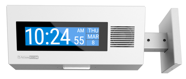 Atlas IP-DDS PoE+ Dual Sided Wall or Ceiling Surface Mount LCD Display & Loudspeakers