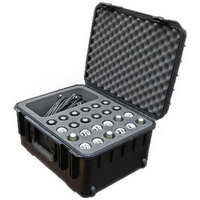 SKB Cases 3I-2015-MC24 iSeries Injection Molded Case w/Foam for (24) Mics w/storage compartment and wheels