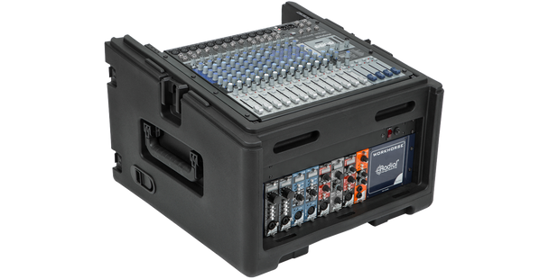 SKB Cases 1SKB-R104W Rolling Compact Rig: 10U Top Rack, 4U Front Rack, Steel Rails, Hard top, L/R Access doors