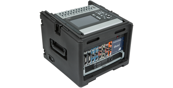 SKB Cases 1SKB-R106W Rolling Compact Rigs: 10U Top Rack, 6U Front Rack, Steel Rails, Hard top, L/R Access doors