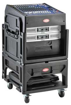 SKB Cases 1SKB19-R1208 Gig Rig: 12U Top Rack, 8U Front Rack w/rear rails, Built-in pedestal