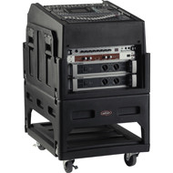 SKB Cases 1SKB19-R1406 Mighty Gig Rig: 14U+ Top Rack, 6U Front Rack w/rear rails, Built-in pedestal