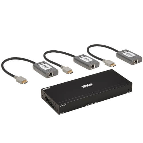 Tripp Lite B127A-004-BHPH3 4-Port HDMI over Cat6 Extender Kit, Splitter/3x Pigtail Receivers