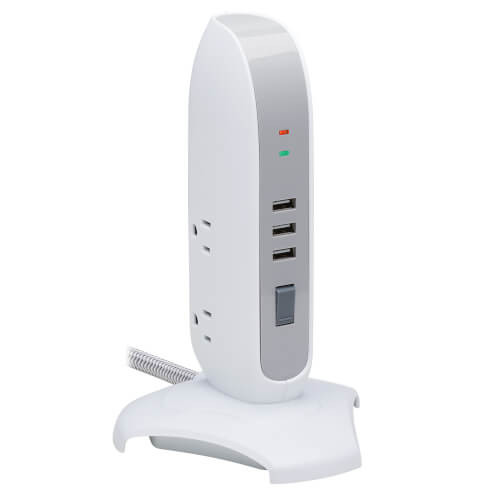 Tripp Lite TLP66USB 5-Outlet Surge Protector Tower, 3x USB Ports (3.1A Shared), 6 ft. Cord