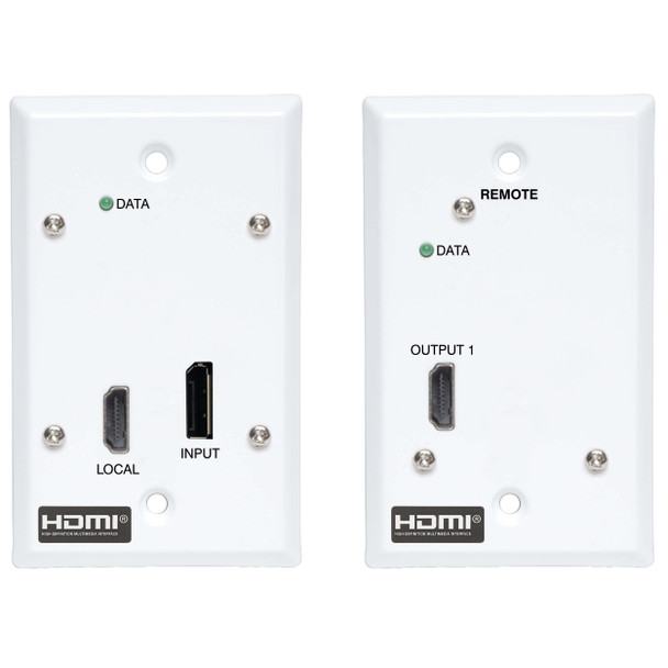 Tripp Lite B127A-1A1-FDFH DisplayPort to HDMI over Cat6 Extender Kit, Wall Plate, 4K