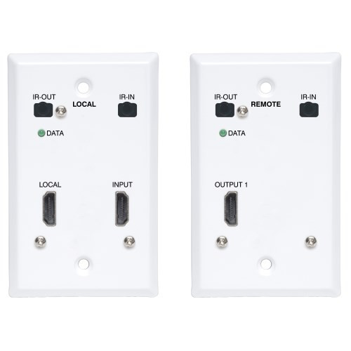 Tripp Lite B127A-1A1-FHFH HDMI over Cat6 Extender Kit, Wallplate, 4K 60Hz, 4:4:4, IR, PoC, HDR
