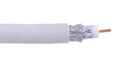Liberty Cable RG6-CM-WHT White RG6 CCS dual shielded coaxial cable swept to  3.0 GHz